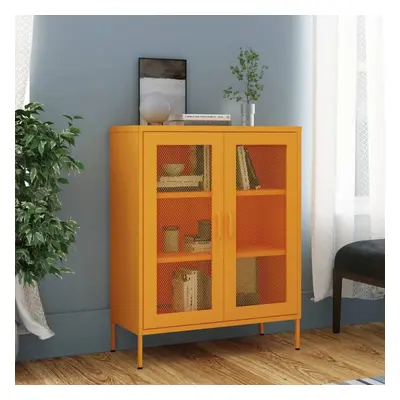 vidaXL Storage Cabinet Mustard Yellow Steel Sideboard Cupboard Side Cabinet