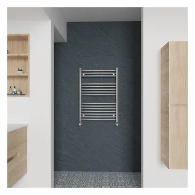 (Curved, 800x600mm) Warmehaus Heated Towel Rail Chrome Bathroom Ladder Style Radiator Central He