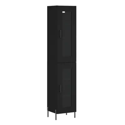 (black, glass door) vidaXL Highboard Sideboard Tall Storage Cabinet Side Cabinet Engineered Wood