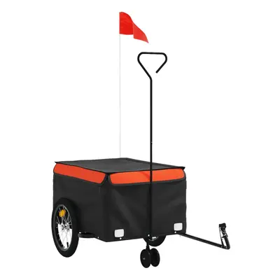 (orange, 62.5 x x cm) vidaXL Bike Cargo Trailer Bike Carriage Bicycle Wagon Trailer with Flag Ir