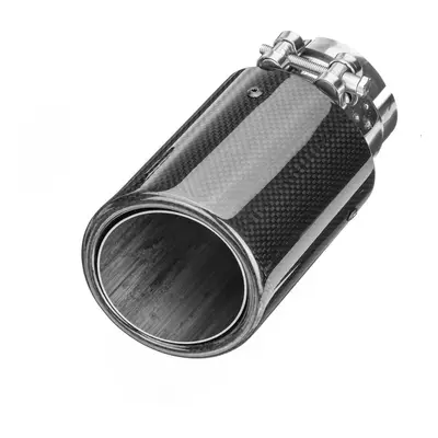 (Angle Cut-rolled Edge) 66mm 89mm Carbon Fiber Black Universal Car Exhaust Tips Muffler Pipe Tai