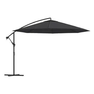 vidaXL Cantilever Umbrella with Aluminium Pole 350cm Black Outdoor Parasol