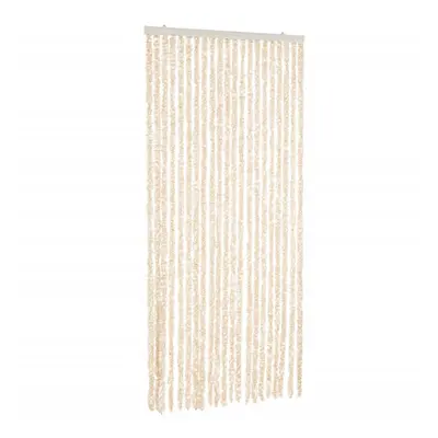 vidaXL Fly Curtain Door Curtain Fly Screen Beige and White 100x220 cm Chenille