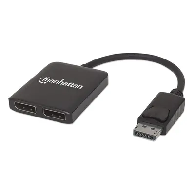 Manhattan DisplayPort to 2-Port DisplayPort Splitter Hub with MST, 4K@30Hz, USB-A Powered, Video