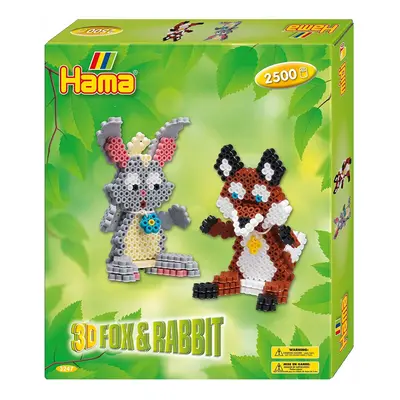 Hama Beads 3D Gift Box Fox & Rabbit