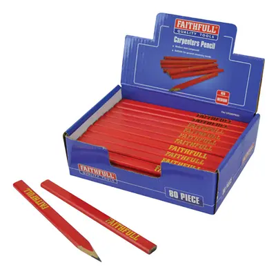 Faithfull Medium Red Carpenter's Pencils (80 Pack)