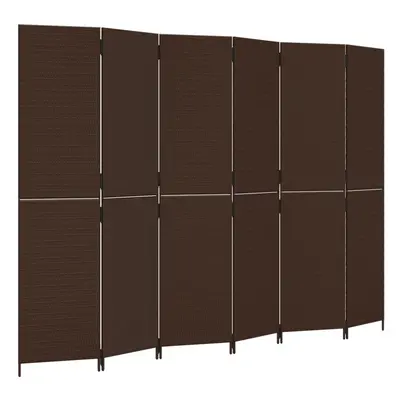 vidaXL Room Divider Panels Privacy Screen Balcony Screen Brown Poly Rattan