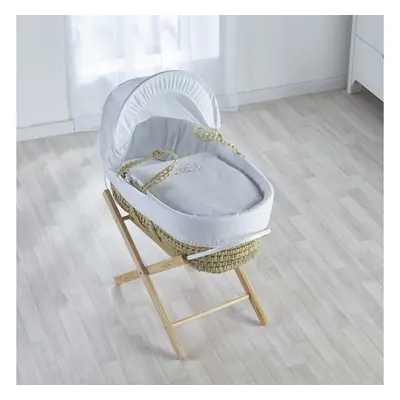 Sleepy Little Owl Palm Moses Basket with Folding Stand - Opal Natural