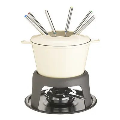 MasterClass Cast Iron Enamelled Cream Fondue Set