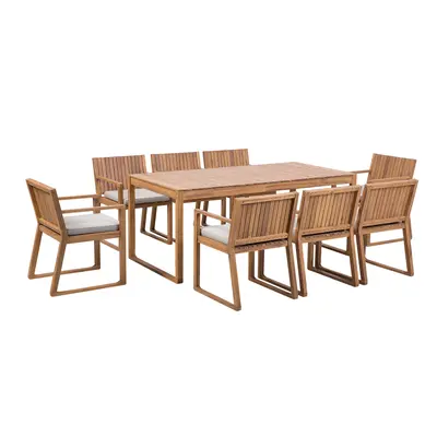 8 Seater Dining Set for SASSARI Acacia Wood Taupe