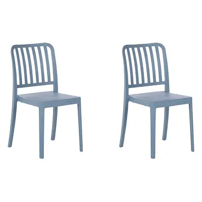 Set of Garden Chairs SERSALE Synthetic Material Blue