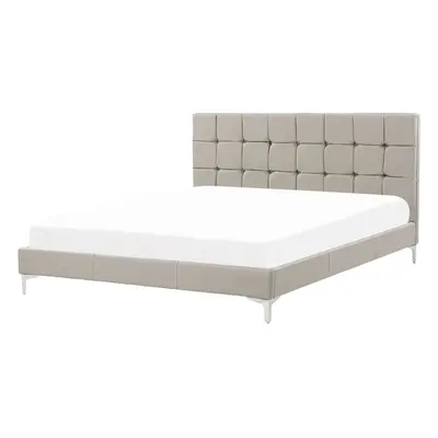 Bed Faux Leather AMBERT x cm (EU Double) Taupe