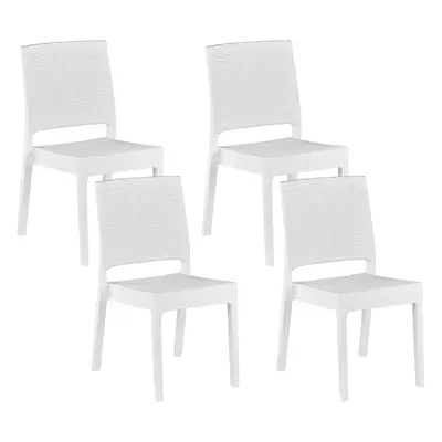 Set of Garden Chairs FOSSANO Synthetic Material White