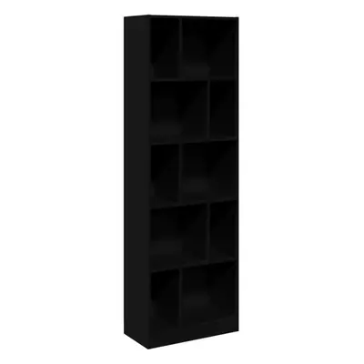 (black) vidaXL Bookcase Bookshelf Book Rack Storage Cabinet Shelf Engineered Wood