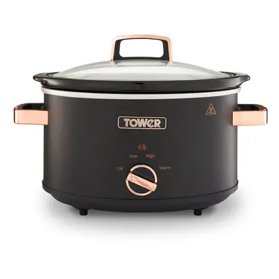 Tower T16042BLK Cavaletto 3.5L Slow Cooker Black and Gold Acents