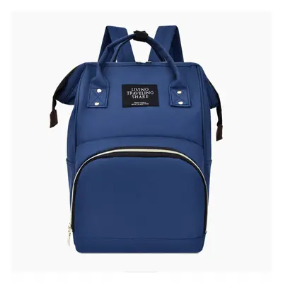 (Navy) 36L Canvas Mother Baby Bag Multifunctional Diaper Bag Shoulder Bag Backpack Outdoor Campi