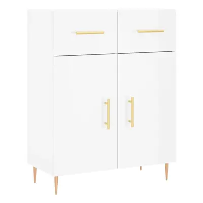 vidaXL Sideboard Storage Cabinet Cupboard High Gloss White Engineered Wood