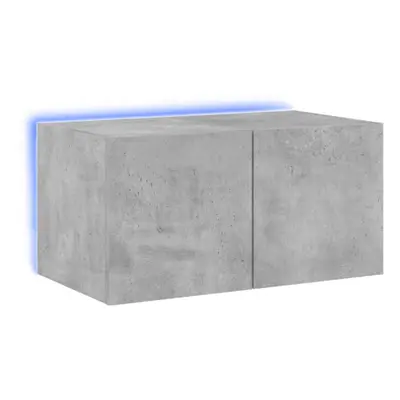 vidaXL TV Wall Cabinet with LED Lights Wall Mounted TV Units Concrete Grey