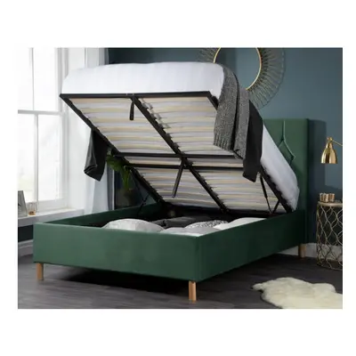 Luxton Double Ottoman Bed-Green