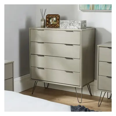 Home Source Acadia Industrial Drawer Chest Storage Unit - Grey