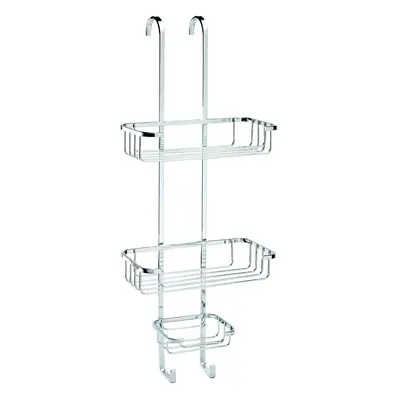 Croydex Chrome 3-Tier Hook Over Shower Caddy, Year Rust Free Guarantee