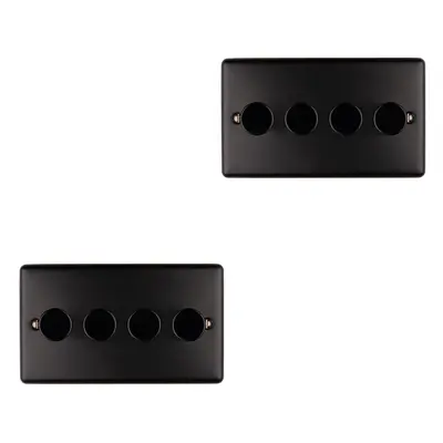 2 PACK Gang 400W LED Way Rotary Dimmer Switch MATT BLACK Dimming Light