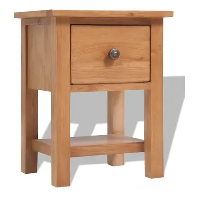 vidaXL Solid Oak Wood Nightstand Brown Bedside Table Chest Telephone Stand