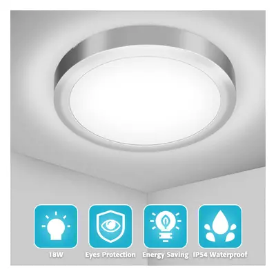 23CM 18W Modern Plating Round LED Ceiling Light SMD White Indoor Home Spotlight AC85-265V