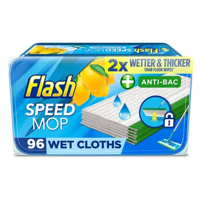 Flash Speedmop Wet Cloth Refills Floor Cleaner Lemon Anti-Bac Wipes x