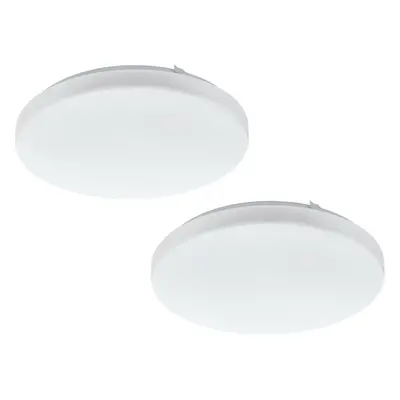 2 PACK Wall Flush Ceiling Light Colour White Shade White Plastic Bulb LED 17.3W