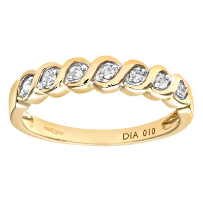 (J) Jewelco London Ladies 9ct Yellow Gold Fancy 10pts Diamond Eternity Ring