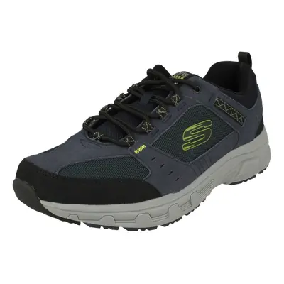 (UK 9, Navy/Lime (Blue)) Men's Skechers Lace Up Trainer Oak Canyon