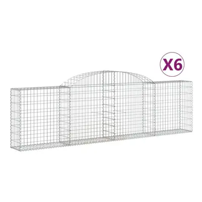 (300 x x 80/100 cm/ pcs) vidaXL Arched Gabion Basket Stone Basket Gabion Retaining Wall Galvanis