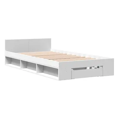 (white, x cm) vidaXL Bed Frame with Drawers Bed Base Smoked Oak 200x200 cm Engineered Wood