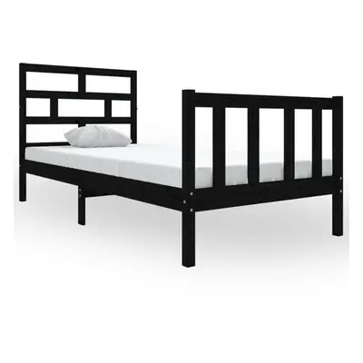 (black, x cm) vidaXL Bed Frame Bed Base Bedstead Bedroom Mattress Foundation Solid Wood Pine