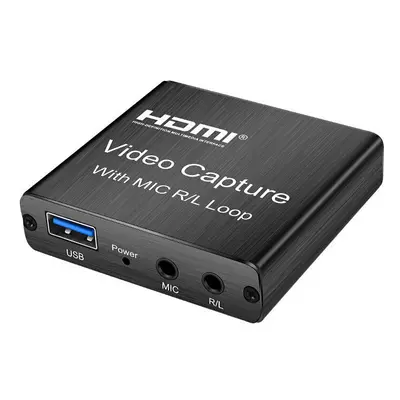 HDMI Video Capture Card HD Loop Out USB 2.0 Audio Video Recorder With Mic For Game Live Streamin