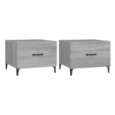 (Grey sonoma, 2) vidaXL 1/2x Coffee Table with Metal Legs End Centre Accent Table Multi Colours