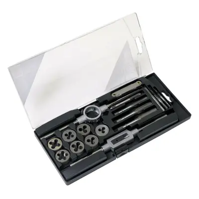 17pc Metric Tap & Die Set - M3 to M12 - Manual Bar & Socket Threading Tool