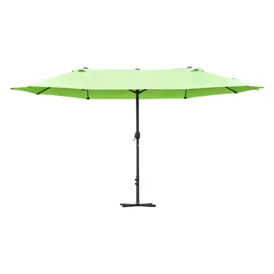 Outsunny 4.6M Garden Patio Umbrella Canopy Parasol Sun Shade w/ Base Green