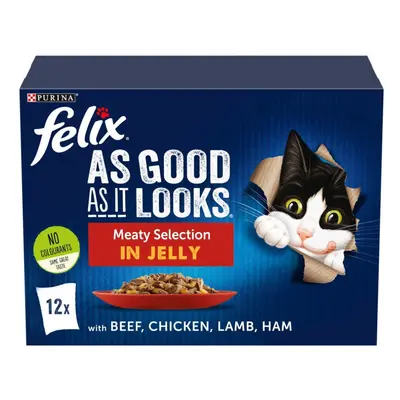 Felix As Good As It Looks Meaty Selection in Jelly 12x100g (Pack of 4)