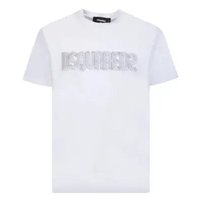 (XXL) Dsquared2 Brand Logo Cool Fit White T-Shirt