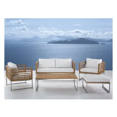 Outdoor Conversation Set - Steel and Acacia - Modern Furniture - BERMUDA