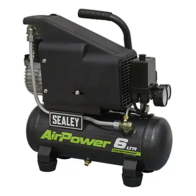 6 Litre Direct Drive Air Compressor - Twin Gauge Display - Compact & Portable