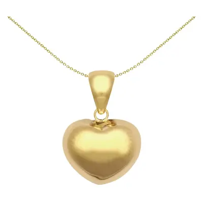 Jewelco London Ladies 9ct Yellow Gold Pillow Love Heart Charm Pendant - JPC248