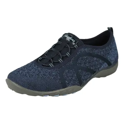 (Navy, UK 4) Ladies Relaxed Fit From Skechers Wide Fitting Trainers Fortuneknit