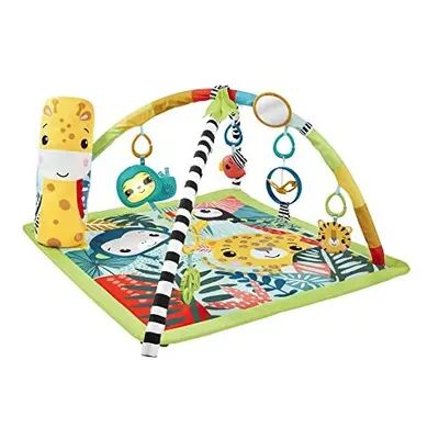 Fisher-Price 3-in-1 Baby Gym, Newborn to Toddler Tummy Time Play Mat with Sensory Toys Lights & 