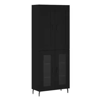 vidaXL Highboard Sideboard Storage Cabinet Side Cabinet Black Engineered Wood