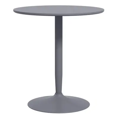 HOMCOM Round Dining Table w/ Steel Base, Non-slip Pad for Living Room Grey