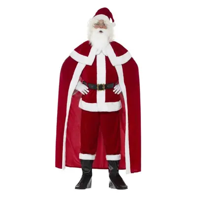 Deluxe Santa Claus Costume with Trousers,Christmas Adult Fancy Dress,Large