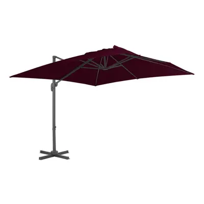 vidaXL Cantilever Umbrella with Aluminium Pole Bordeaux Red 300x300 cm Canopy